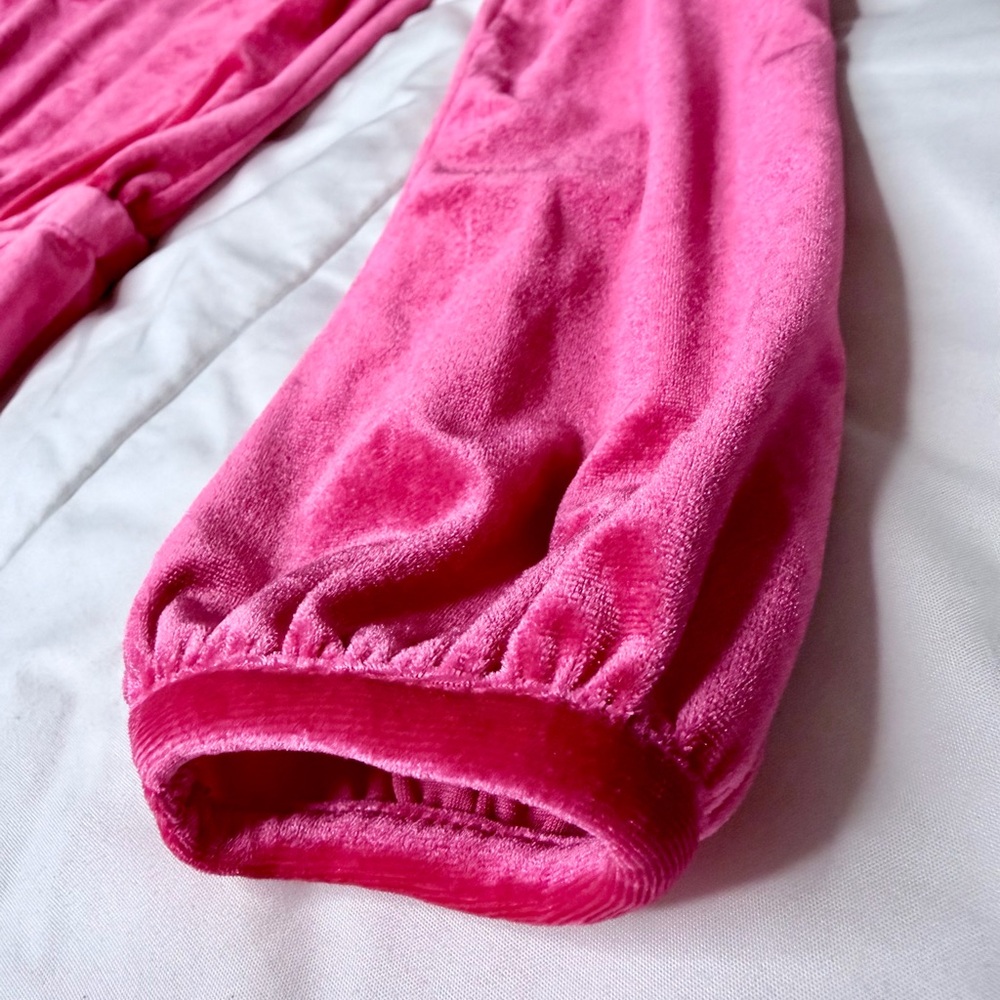 Juicy Couture Girl's Velour Ruffle Dress Bright Rose Size 12/14 Lg Pre-Owned - Picture 7 of 10